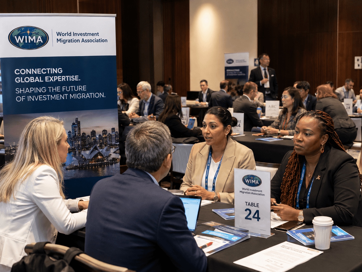 WIMA delegates discussing institutional cooperation