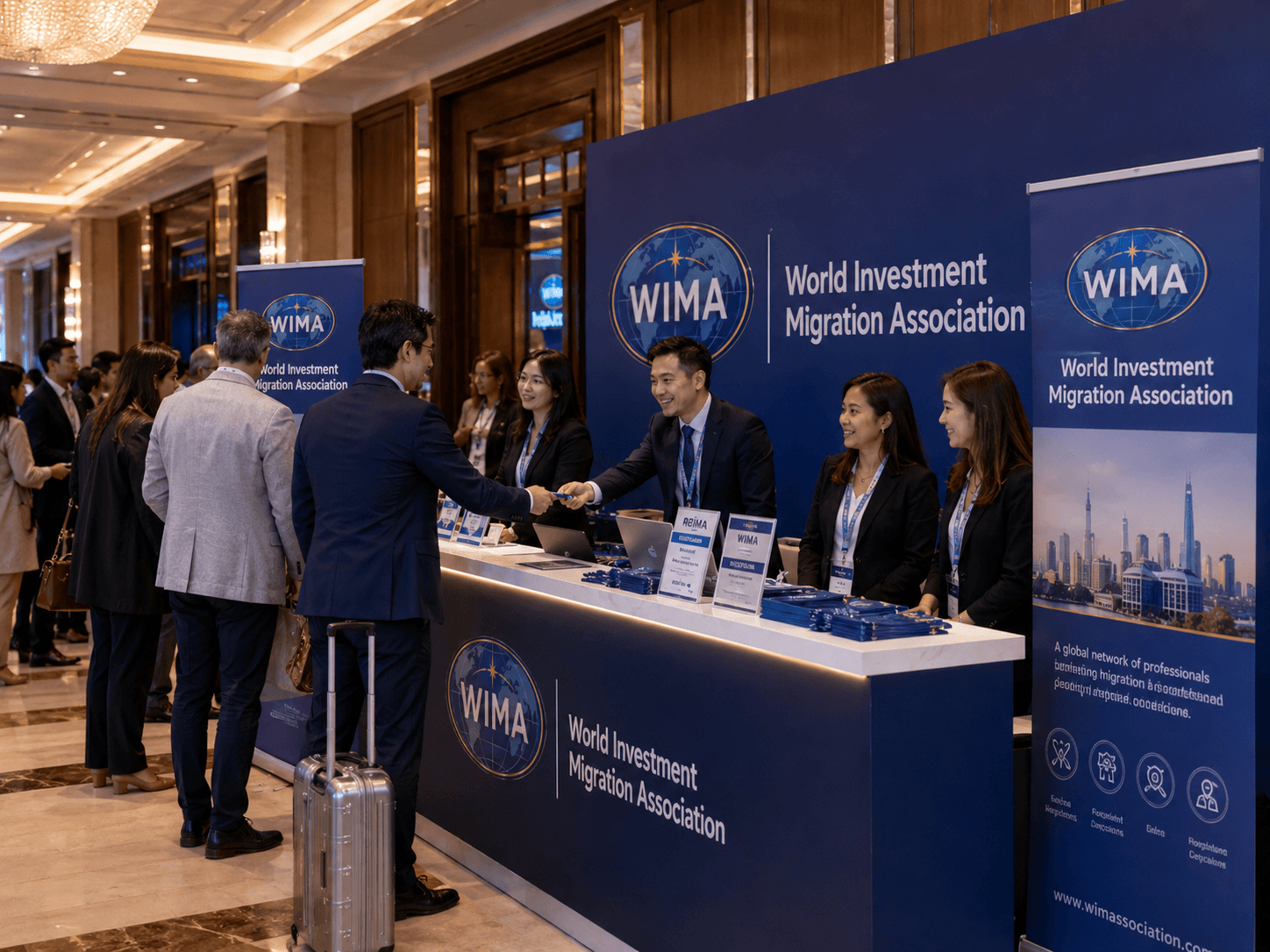 WIMA B2B fair exhibition and reception desk