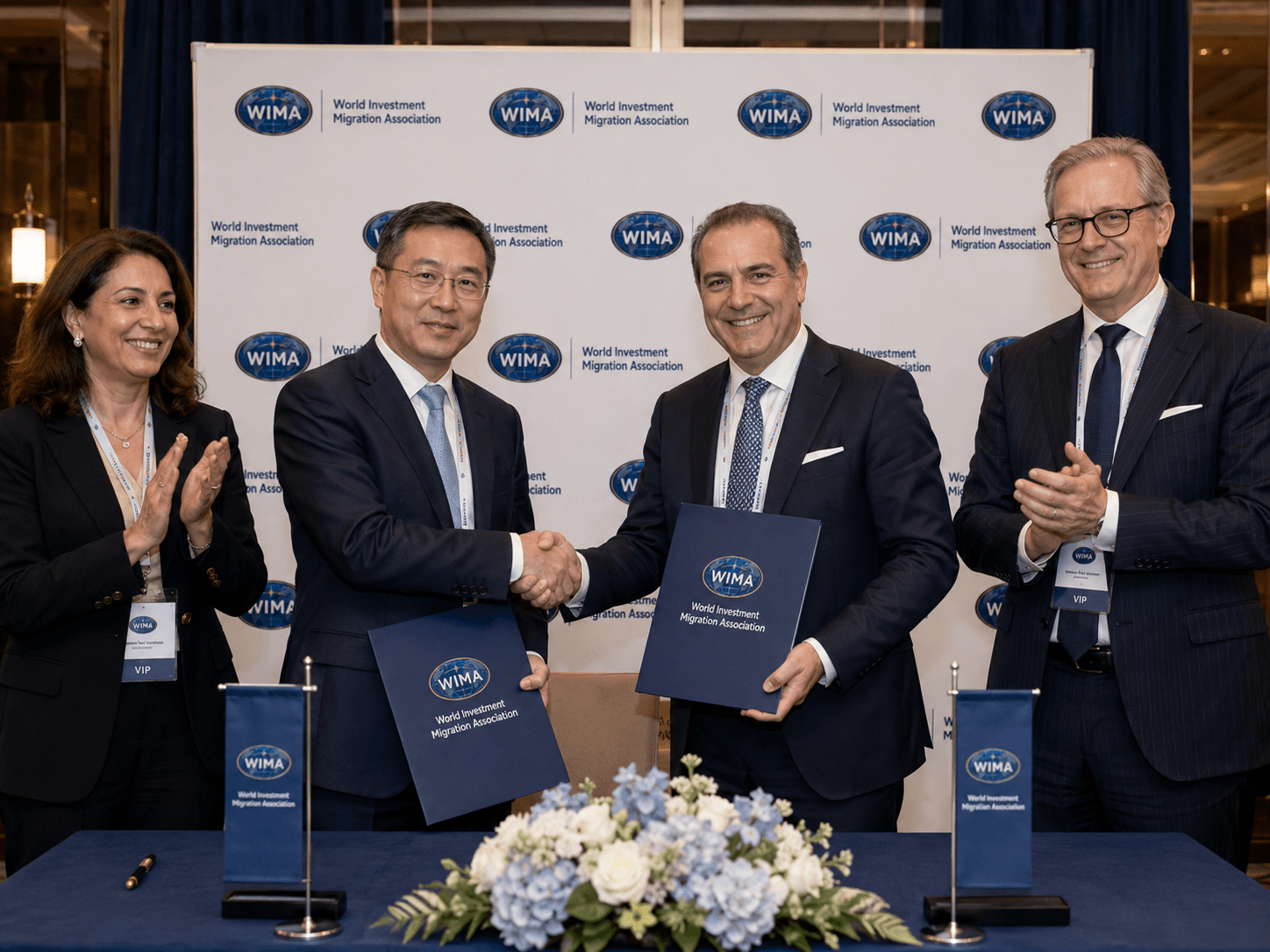 WIMA representatives confirming cooperation