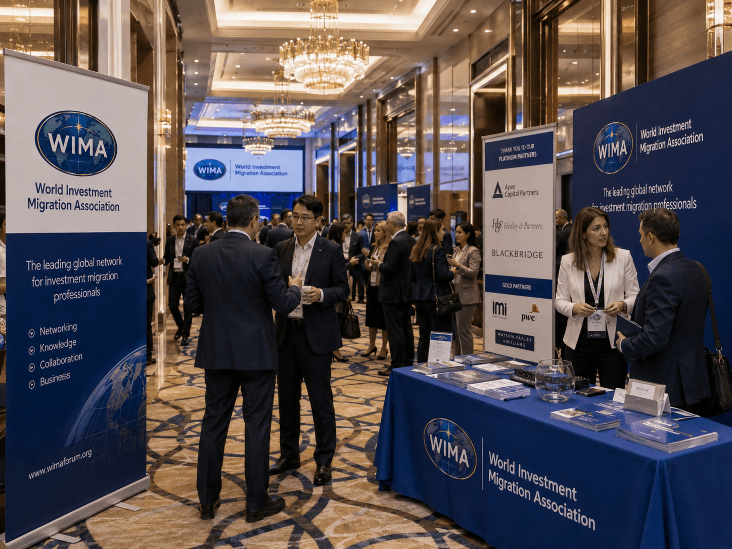 WIMA exhibition booth and partner display