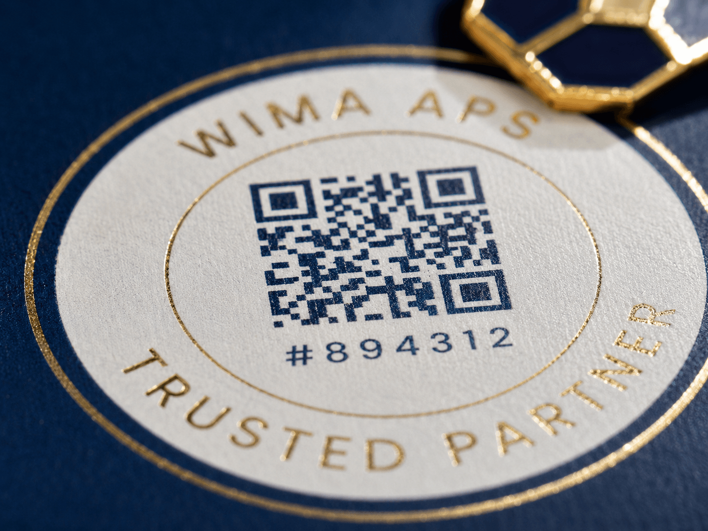 WIMA APS QR verification badge close-up