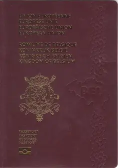 Illustrative Belgium passport cover