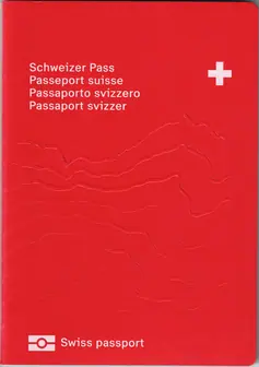 Illustrative Switzerland passport cover